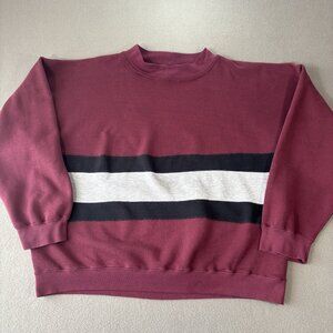 VTG Colorblock 80s/90s Crewneck Sweatshirt Mens XLT Pro Spirit Tri‎ Color Retro